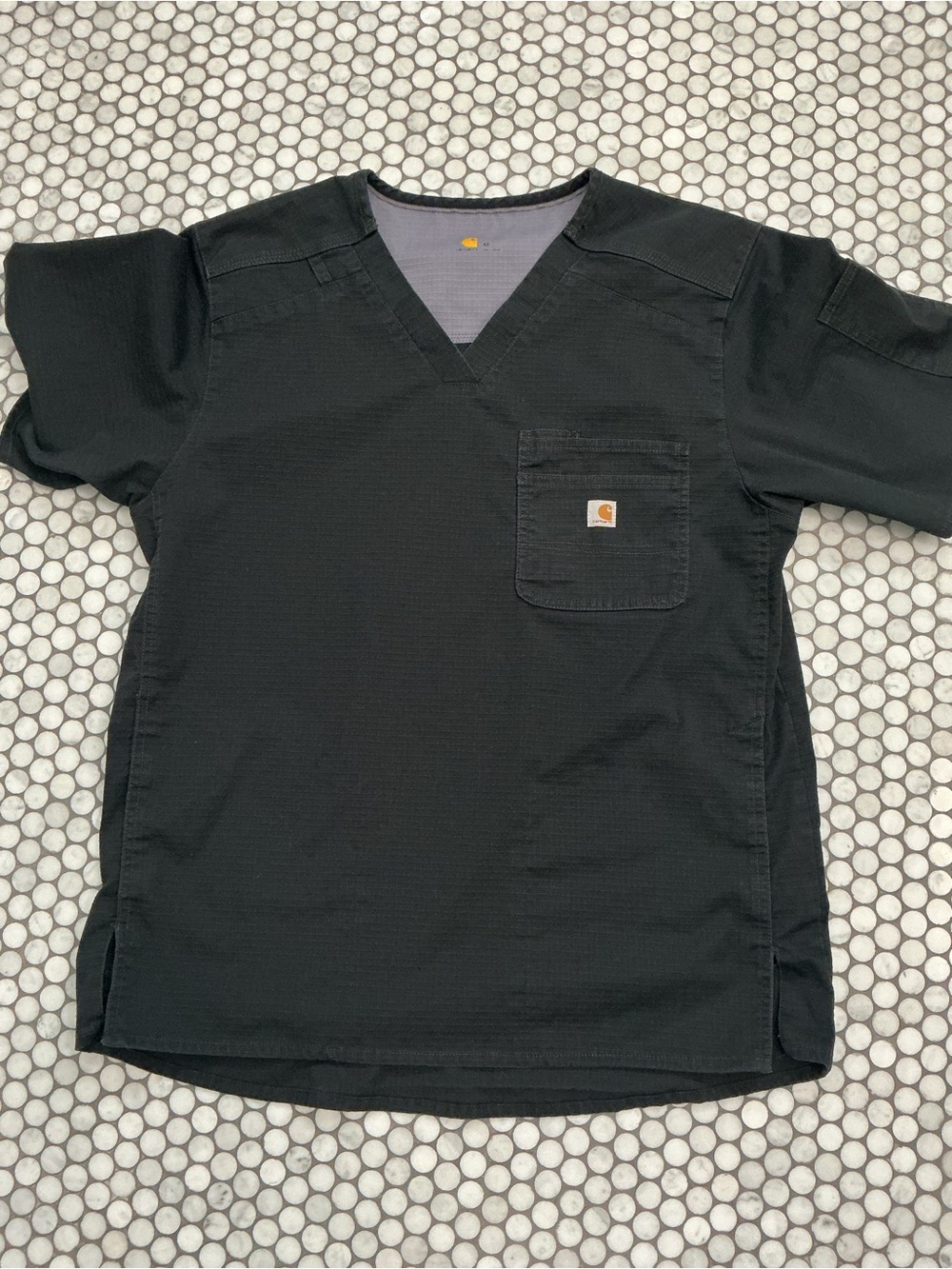 Carhartt Men’s Ripstop Scrub Utility Top Black V-Neck Size M